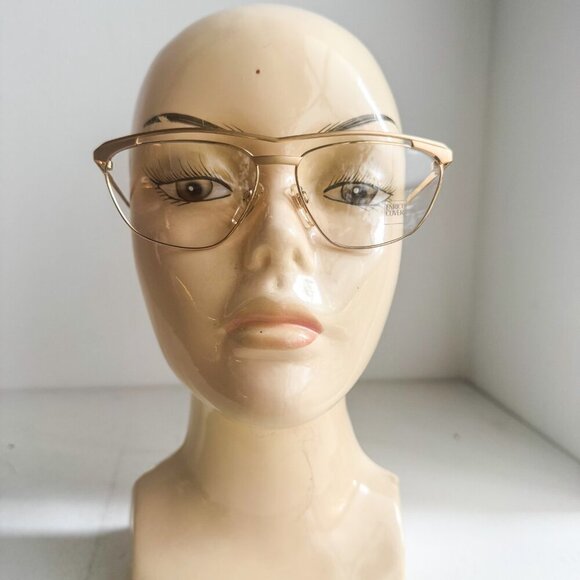 Vintage Enrico Coveri Gold Tone Cat Eye Glasses Mod 308-800 - Picture 4 of 8